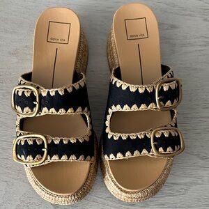 Dolce Vita Yoki platform Black Tan Wedge Sandals